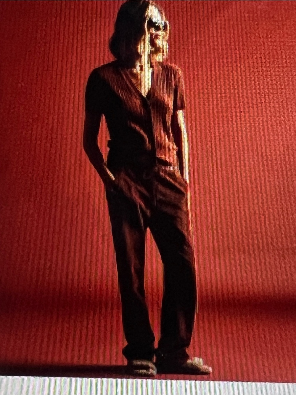James Perse wide leg corduroy pan in Goji Pigment Color